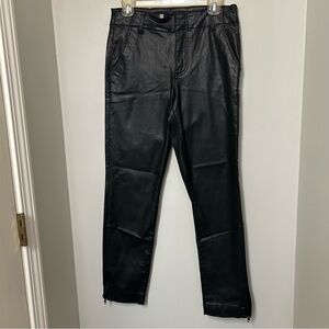 Kut from the Kloth Reese Ankle Straight Leg Pants Women's 8L Black Faux Leather